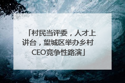 村民当评委，人才上讲台，望城区举办乡村CEO竞争性路演