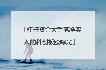 杠杆资金大手笔净买入的科创板股曝光