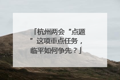 杭州两会“点题”这项重点任务，临平如何争先？