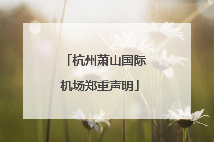 杭州萧山国际机场郑重声明