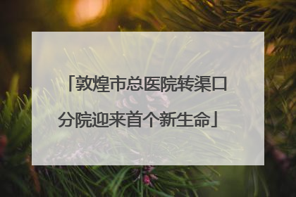 敦煌市总医院转渠口分院迎来首个新生命