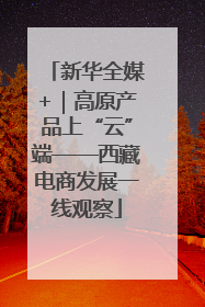 新华全媒+｜高原产品上“云”端——西藏电商发展一线观察