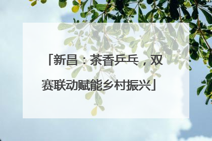 新昌：茶香乒乓，双赛联动赋能乡村振兴