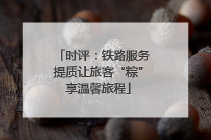时评：铁路服务提质让旅客“粽”享温馨旅程