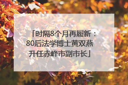 时隔8个月再履新：80后法学博士黄双燕升任赤峰市副市长