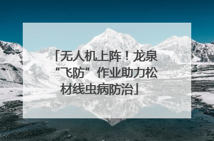 无人机上阵！龙泉“飞防”作业助力松材线虫病防治