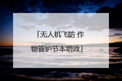 无人机飞防 作物管护节本增效