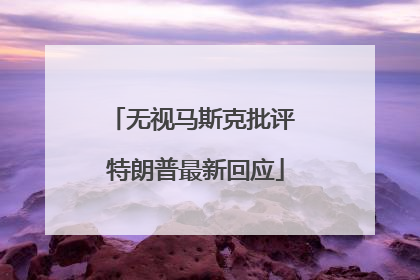 无视马斯克批评 特朗普最新回应