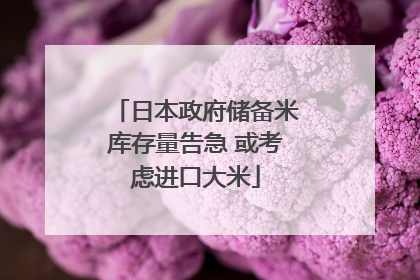 日本政府储备米库存量告急 或考虑进口大米