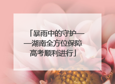 暴雨中的守护——湖南全方位保障高考顺利进行