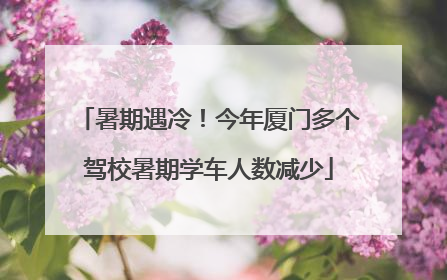 暑期遇冷！今年厦门多个驾校暑期学车人数减少