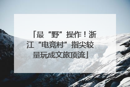 最“野”操作！浙江“电竞村”指尖较量玩成文旅顶流
