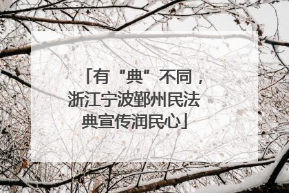 有“典”不同，浙江宁波鄞州民法典宣传润民心