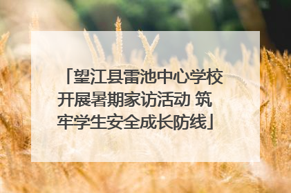 望江县雷池中心学校开展暑期家访活动 筑牢学生安全成长防线