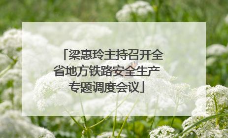 梁惠玲主持召开全省地方铁路安全生产专题调度会议