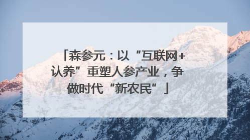 森参元：以“互联网+认养”重塑人参产业，争做时代“新农民”