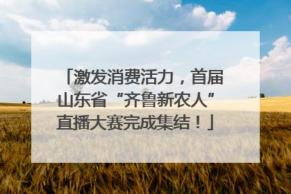 激发消费活力，首届山东省“齐鲁新农人”直播大赛完成集结！