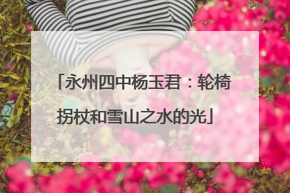 永州四中杨玉君：轮椅拐杖和雪山之水的光