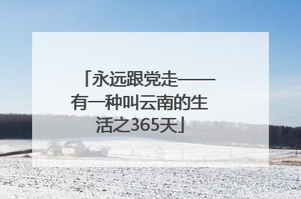 永远跟党走——有一种叫云南的生活之365天