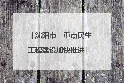 沈阳市一重点民生工程建设加快推进