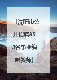 沈阳市公开招聘358名事业编制教师