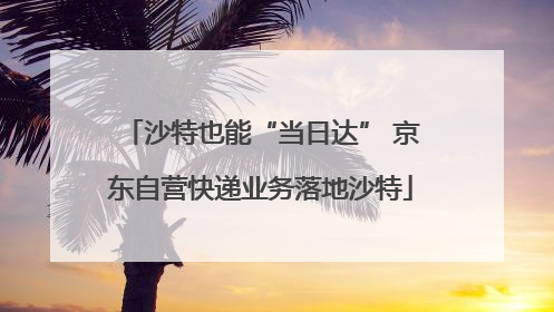 沙特也能“当日达” 京东自营快递业务落地沙特