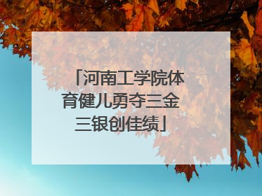 河南工学院体育健儿勇夺三金三银创佳绩