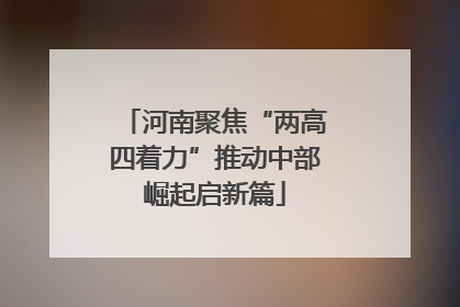 河南聚焦“两高四着力”推动中部崛起启新篇