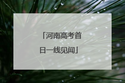 河南高考首日一线见闻