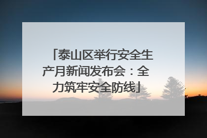 泰山区举行安全生产月新闻发布会：全力筑牢安全防线