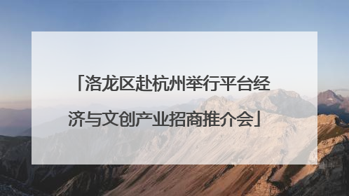 洛龙区赴杭州举行平台经济与文创产业招商推介会