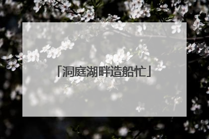 洞庭湖畔造船忙