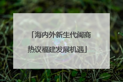 海内外新生代闽商热议福建发展机遇