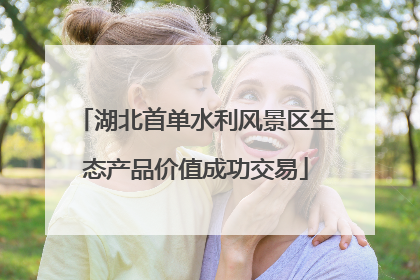 湖北首单水利风景区生态产品价值成功交易