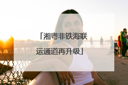 湘粤非铁海联运通道再升级