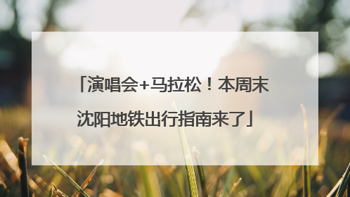 演唱会+马拉松！本周末沈阳地铁出行指南来了