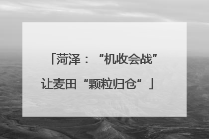 菏泽：“机收会战”让麦田“颗粒归仓”
