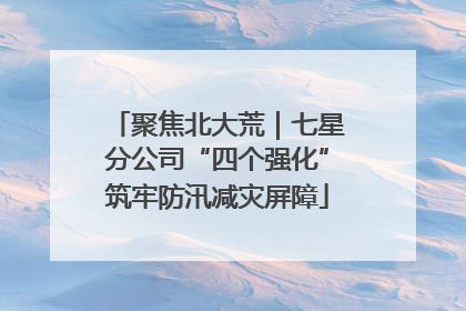 聚焦北大荒｜七星分公司“四个强化”筑牢防汛减灾屏障