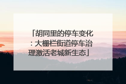 胡同里的停车变化：大栅栏街道停车治理激活老城新生态