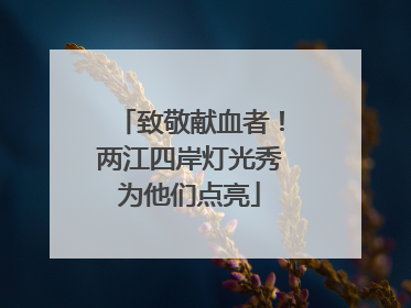 致敬献血者！两江四岸灯光秀为他们点亮