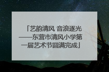 艺韵清风 音浪逐光——东营市清风小学第一届艺术节圆满完成