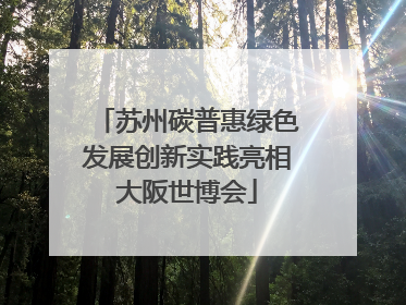 苏州碳普惠绿色发展创新实践亮相大阪世博会