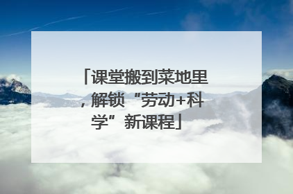 课堂搬到菜地里，解锁“劳动+科学”新课程
