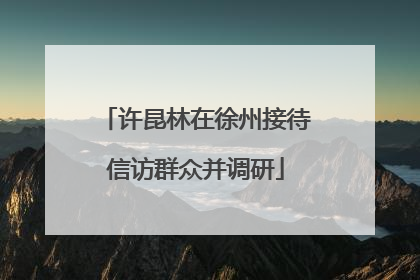 许昆林在徐州接待信访群众并调研