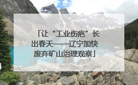让“工业伤疤”长出春天——辽宁加快废弃矿山治理观察