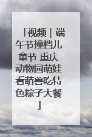 视频｜端午节撞档儿童节 重庆动物园萌娃看萌兽吃特色粽子大餐