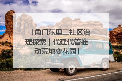 角门东里三社区治理探索｜代建代管推动荒地变花园