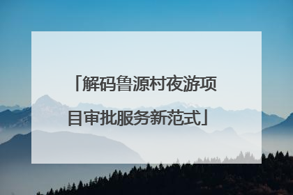 解码鲁源村夜游项目审批服务新范式