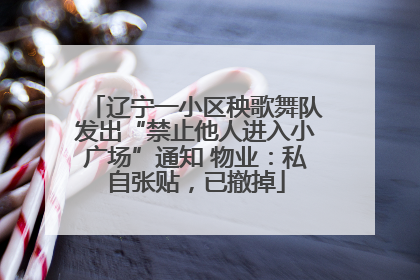 辽宁一小区秧歌舞队发出“禁止他人进入小广场”通知 物业：私自张贴，已撤掉