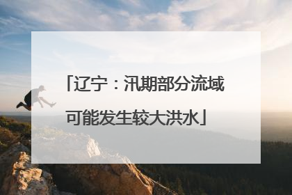 辽宁：汛期部分流域可能发生较大洪水